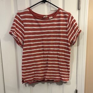 Levi's Red and White Striped Short Sleeve Tee